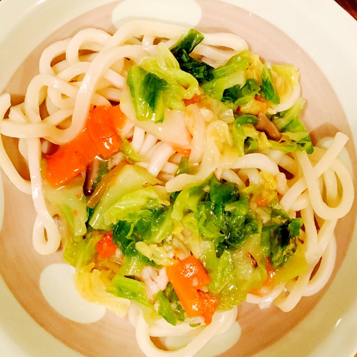 火を使わない 八宝菜リメイク あんかけうどん レシピ 作り方 By みゅうしろ 楽天レシピ